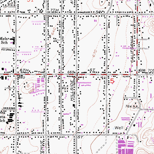 Topographic Map of Grace Fellowship Church, CA