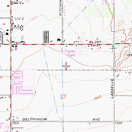 Topographic Map of Hendrick Ranch Elementary School, CA