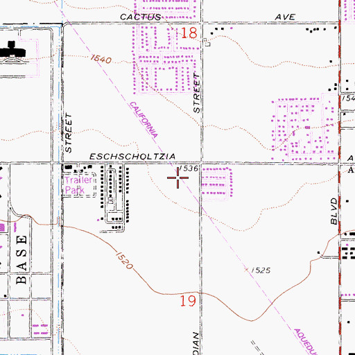 Topographic Map of John F Kennedy Veterans Memorial Park, CA
