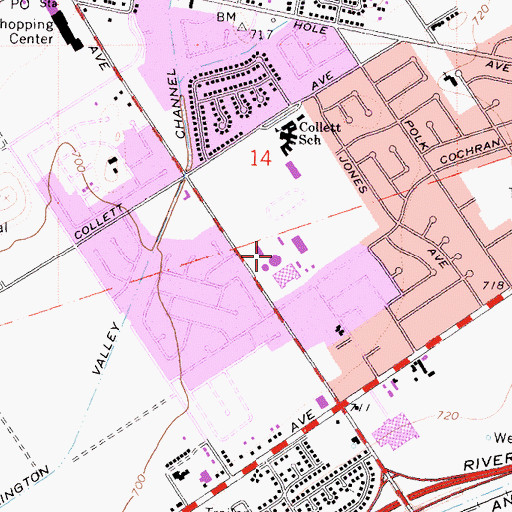 Topographic Map of La Sierra High School, CA