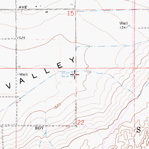 Topographic Map of Landmark Middle School, CA