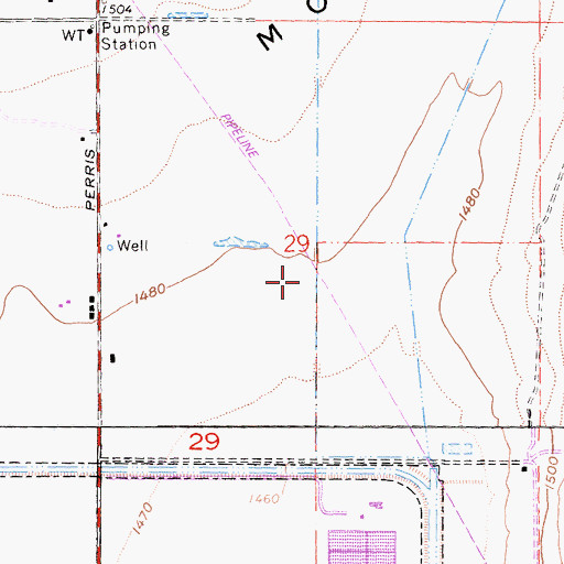 Topographic Map of Mary McLeod Bethune School, CA