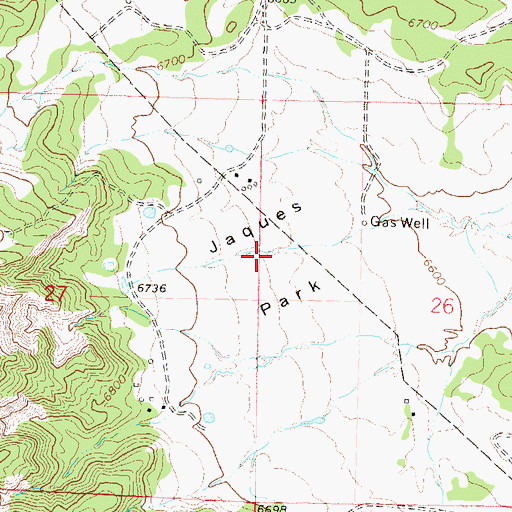 Topographic Map of Jaques Park, CO