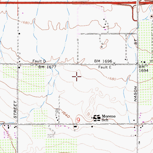 Topographic Map of Mountain View Middle School, CA