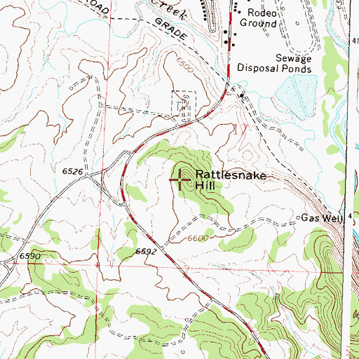 Topographic Map of Rattlesnake Hill, CO