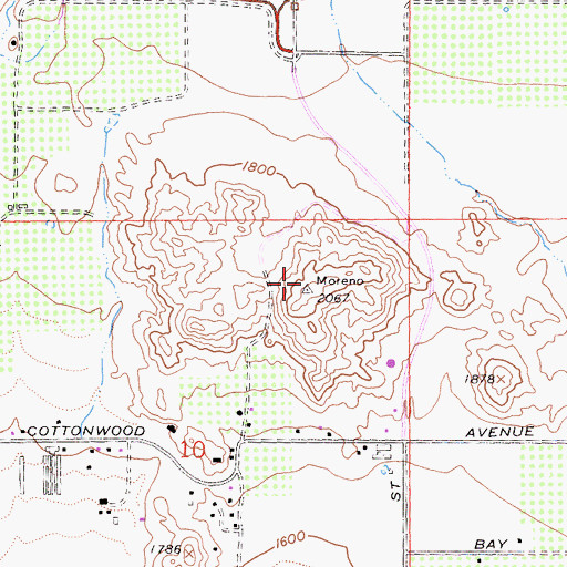 Topographic Map of Pettit Hill, CA