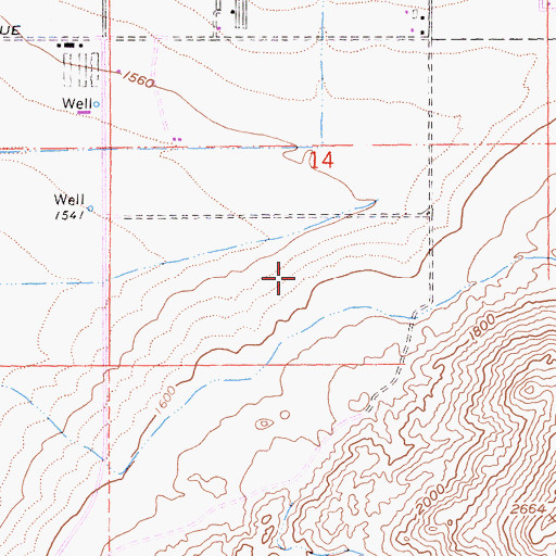 Topographic Map of Ridge Crest Elementary School, CA