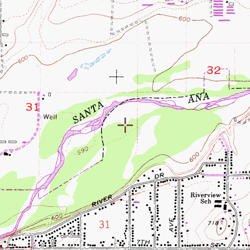 Topographic Map of River Trails Park, CA