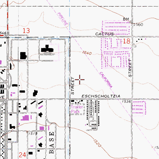 Topographic Map of Serrano Elementary School, CA