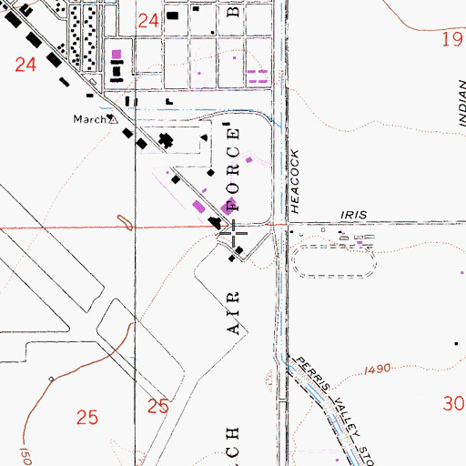 Topographic Map of Smith and Schaffer Memorial Baseball Field, CA