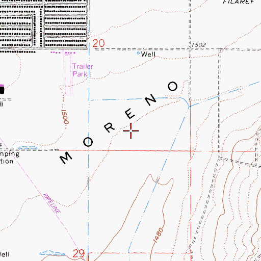 Topographic Map of Victoriano Park, CA