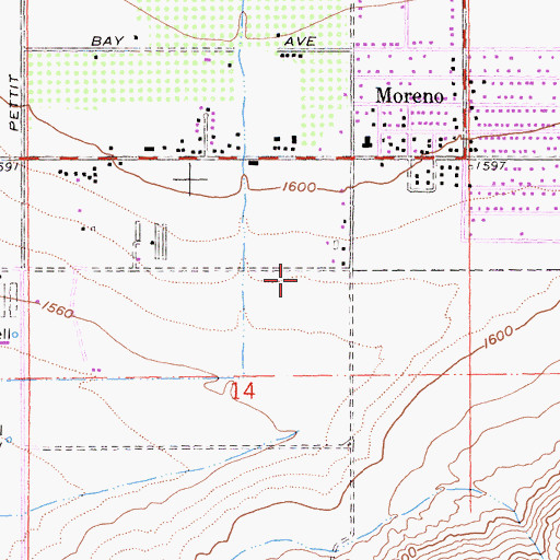 Topographic Map of Wilmot Elementary School, CA