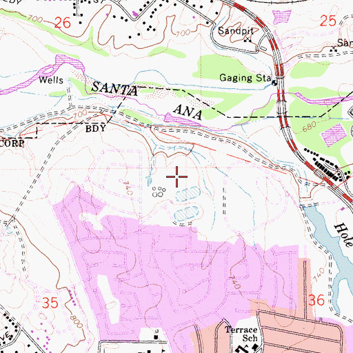 Topographic Map of Agricultural Park, CA