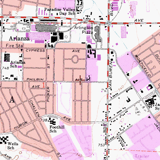 Topographic Map of Bright Light Church of God, CA