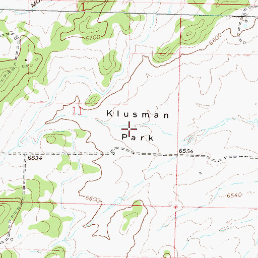 Topographic Map of Klusman Park, CO