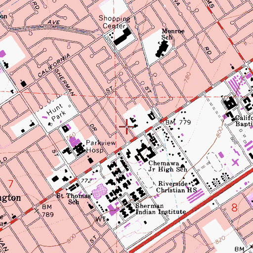 Topographic Map of Church of the Cross, CA