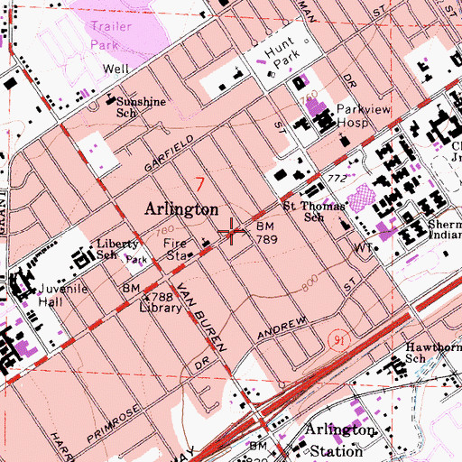Topographic Map of Hindu Society of Inland Empire, CA