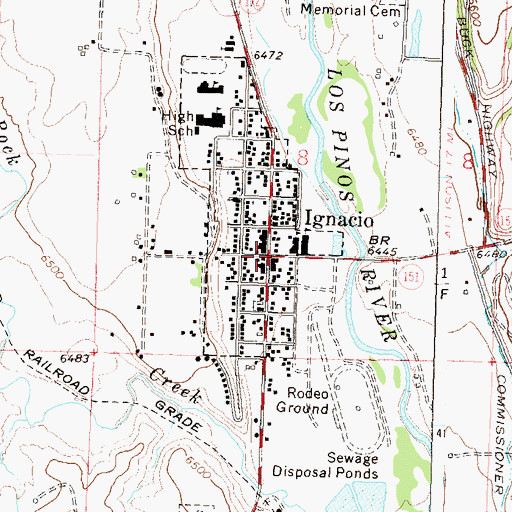 Topographic Map of Ignacio, CO