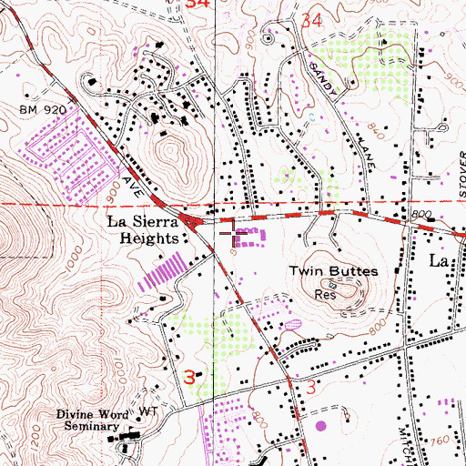 Topographic Map of Loma Vista Intermediate School, CA