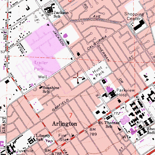 Topographic Map of Saint Michaels Episcopal Church, CA