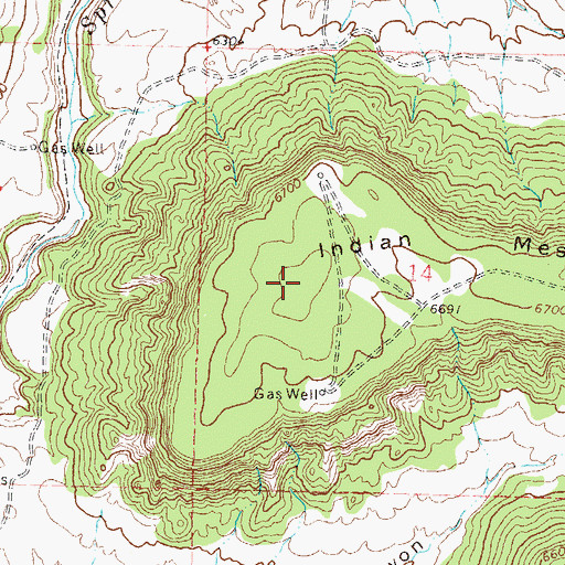 Topographic Map of Indian Mesa, CO