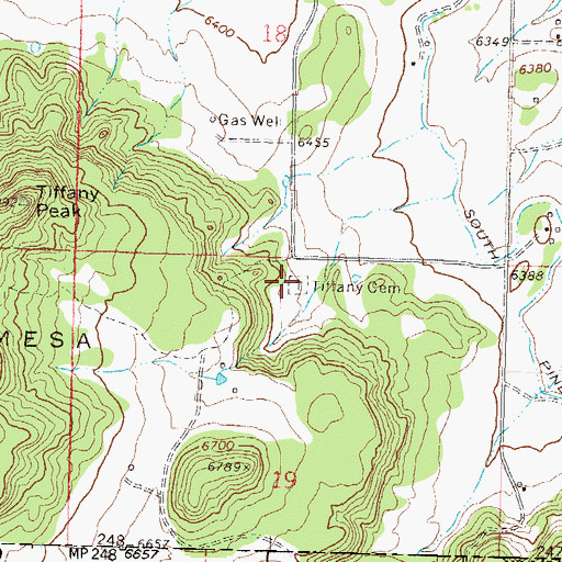 Topographic Map of Tiffany Cemetery, CO