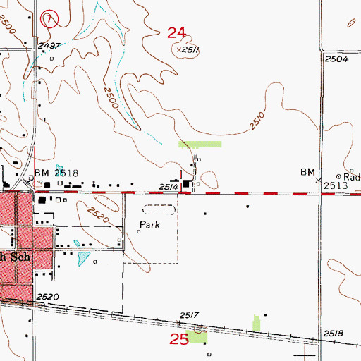 Topographic Map of Lazy A Motel and Campground, NE