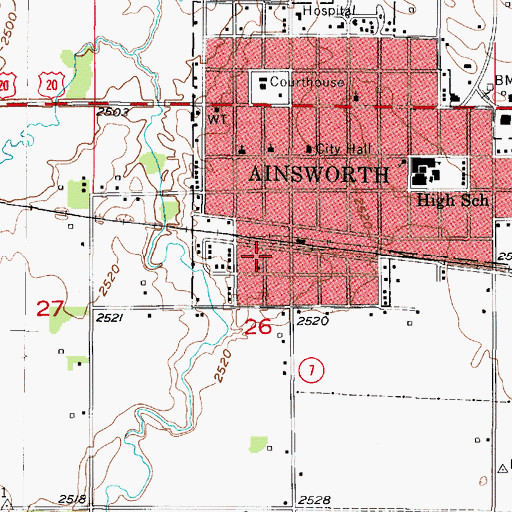 Topographic Map of Skinners Motor Court, NE