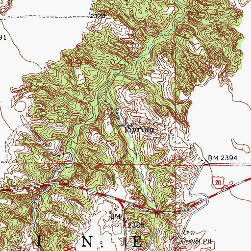 Topographic Map of Long Pine State Wildlife Management Area, NE