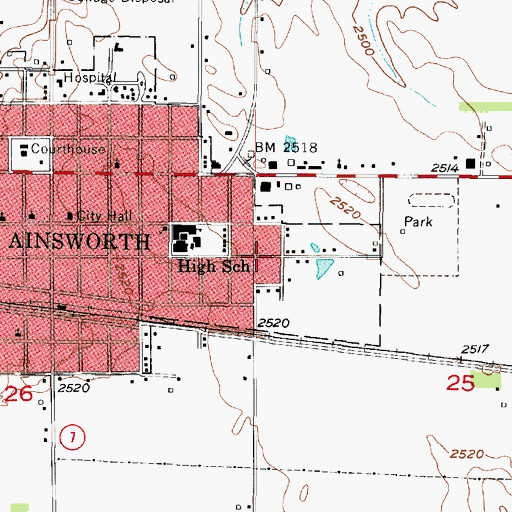 Topographic Map of Assembly of God Church, NE