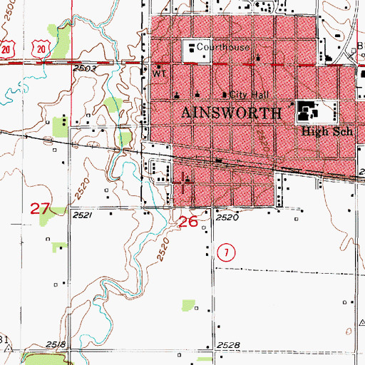 Topographic Map of Faith Baptist Church, NE