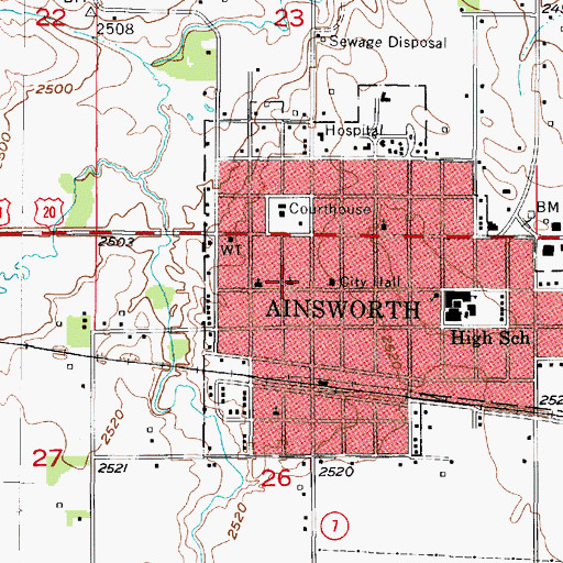 Topographic Map of United Methodist Church, NE