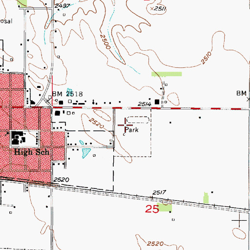 Topographic Map of East City Park, NE