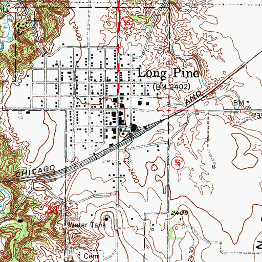 Topographic Map of Long Pine, NE