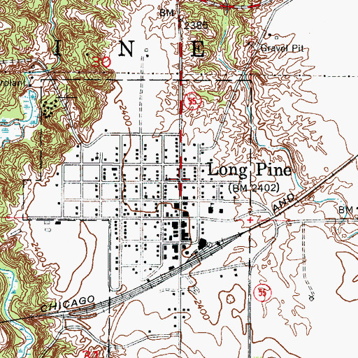 Topographic Map of Chapel of the Pines Pentecostal Church, NE