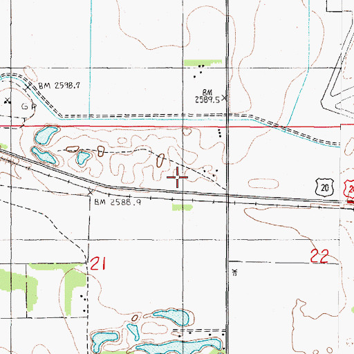 Topographic Map of Lakeland Sod High School Historical Marker, NE