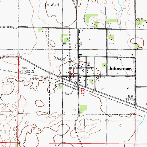 Topographic Map of Johnstown Post Office, NE