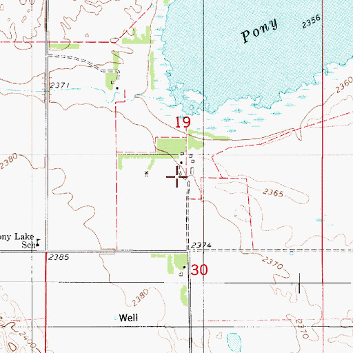 Topographic Map of Pony Lake Post Office (historical), NE