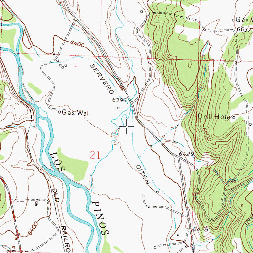 Topographic Map of Servero Ditch, CO