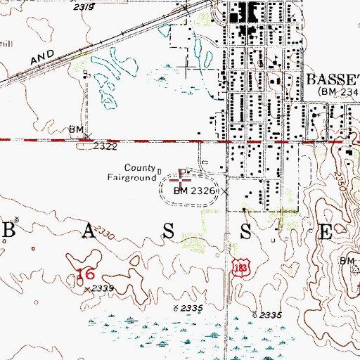 Topographic Map of Rock County Fairgrounds, NE