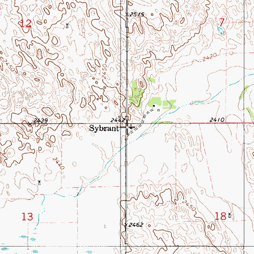 Topographic Map of Sybrant Post Office (historical), NE