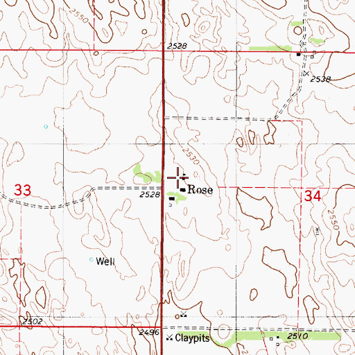 Topographic Map of Rose Public School, NE