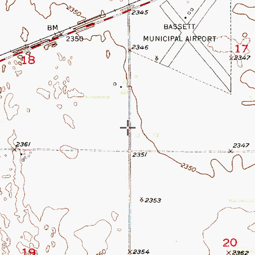 Topographic Map of Bassett Country Club, NE