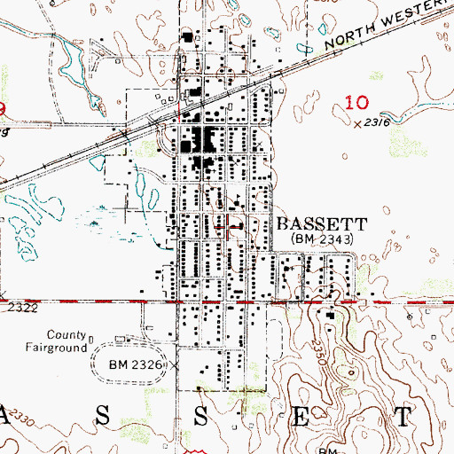 Topographic Map of Rock County Sheriff's Office, NE
