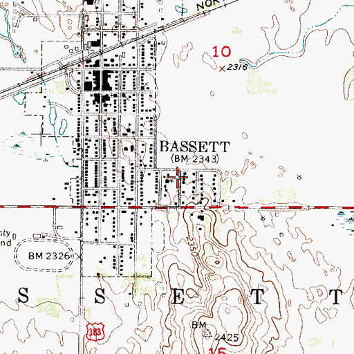 Topographic Map of Emmanuel Southern Baptist Church, NE