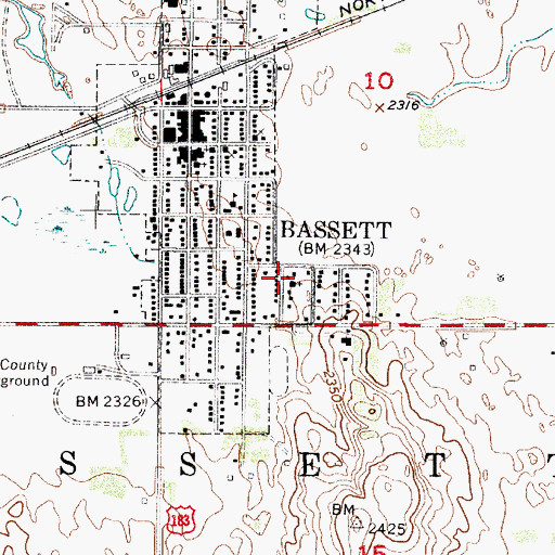 Topographic Map of Saint Peters Lutheran Church, NE