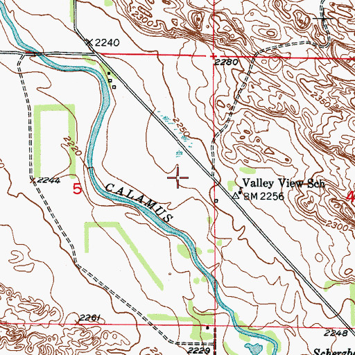 Topographic Map of Valleyview Historical Marker, NE