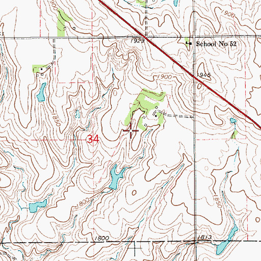 Topographic Map of Township of Ware (historical), NE