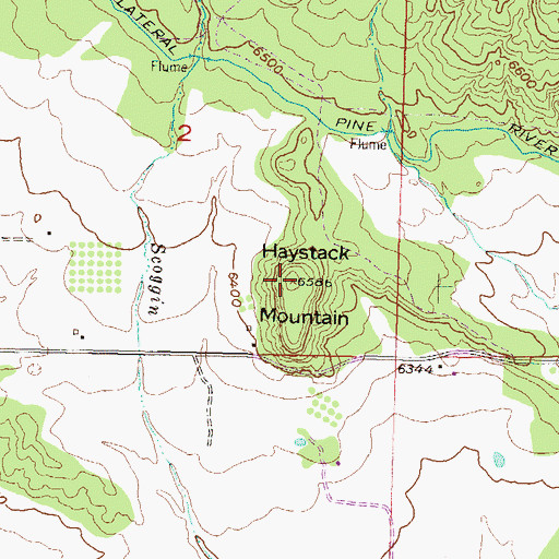 Topographic Map of Haystack Mountain, CO