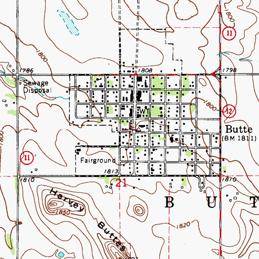 Topographic Map of Butte Nursing Home, NE